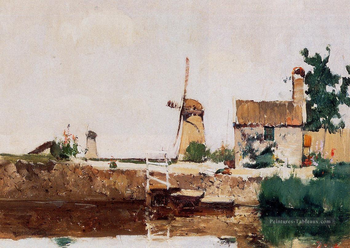 Moulins à vent Dordrecht John Henry Twachtman Peintures à l'huile